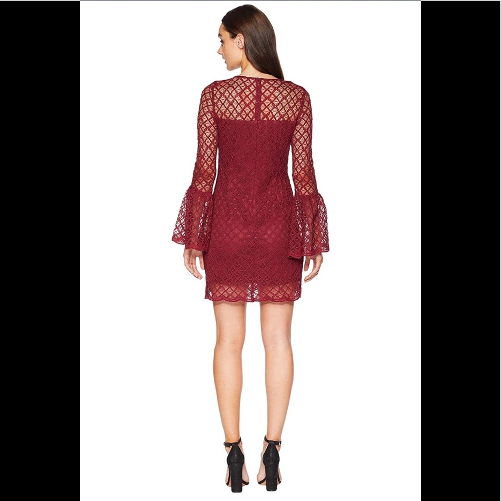 Laundry by Shelli Segal Lace Cocktail Burgundy NWT - Picture 3 of 3